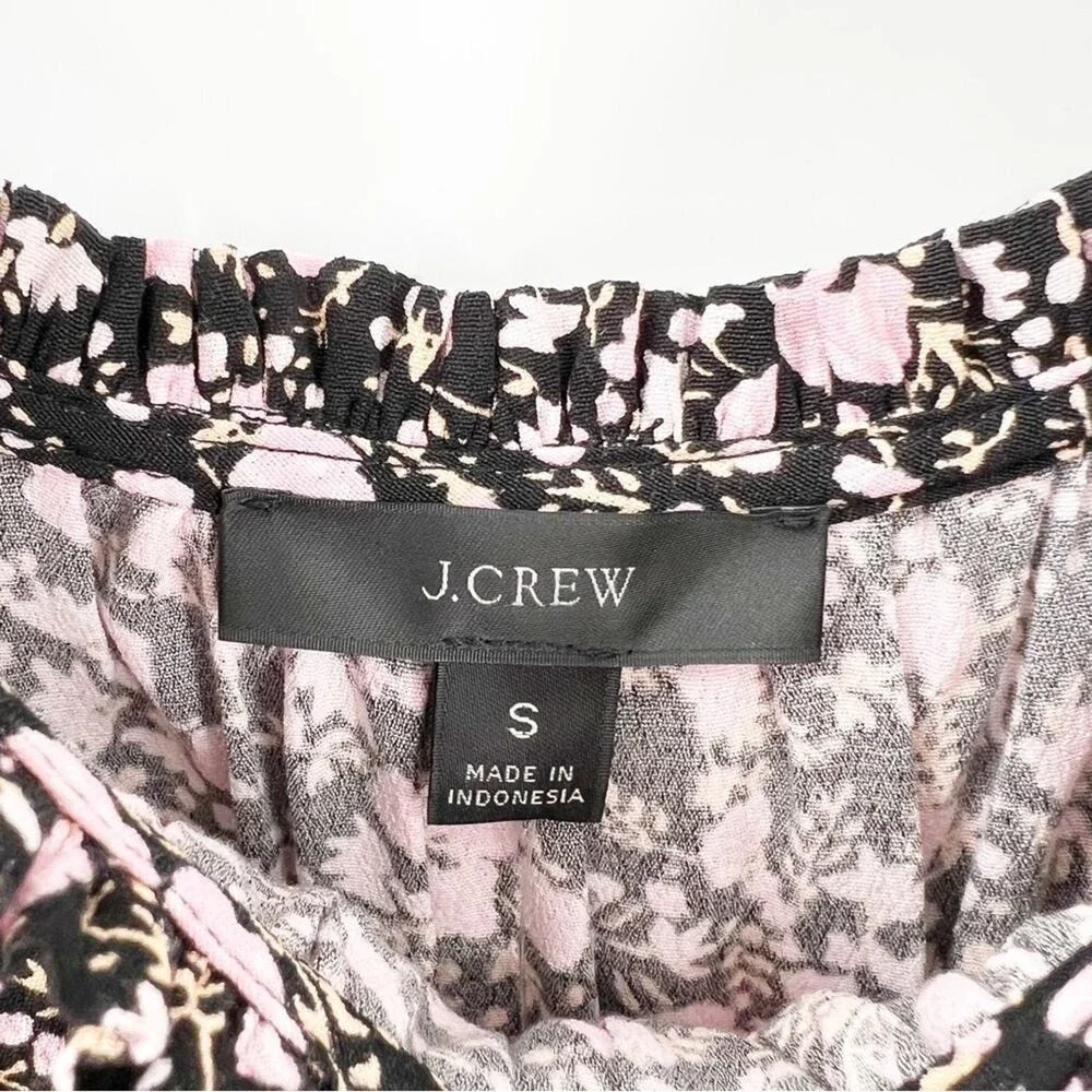 J.Crew Puff Sleeve Floral Square Neck Top Women's Size S Cottagecore